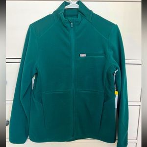FIGS Small Amazon Green fleece jacket